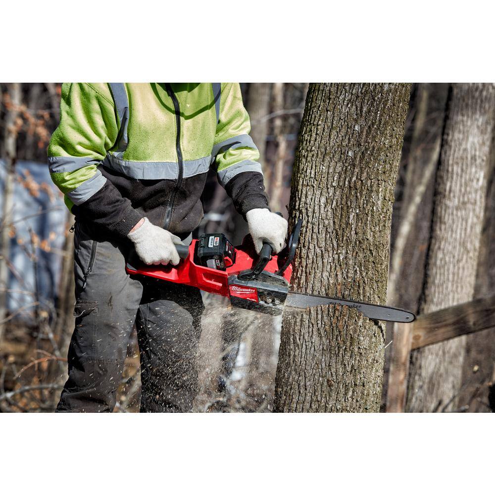 Milwaukee M18 FUEL 16 in. 18V Brushless Electric Battery Chainsaw (Tool-Only) with Extra 16 in. Chain & Tinted Safety Glasses