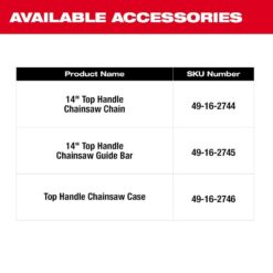 Milwaukee M18 FUEL 14 in. Top Handle 18V Lithium-Ion Brushless Cordless Chainsaw w/14 in. Top Handle Chainsaw Chain, & Case