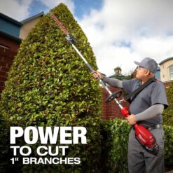 Milwaukee M18 FUEL 18V 10 in. Brushless Cordless Battery Powered QUIK-LOK Pole Saw w/ Articulating Hedge Trimmer Attachment