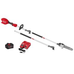 Milwaukee M18 Fuel 18V 10 in. Brushless Cordless Battery Powered Pole Saw Kit Quik-Lok Attachment Capability, 8.0 Forge Battery