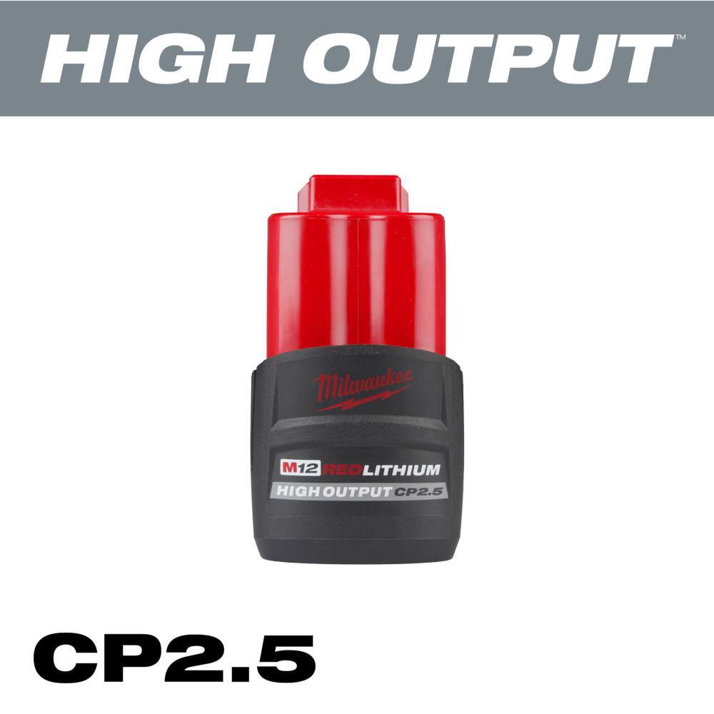 Milwaukee M12 FUEL 12V Lithium-Ion Brushless Cordless 1/4 in. Straight Die Grinder w/CP High Output 2.5 Ah Battery Pack