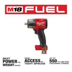 Milwaukee M18 FUEL 18V Lithium-Ion Brushless Cordless 1/4 in. Braking Die Grinder (Tool-Only) w/Mid Torque 1/2 in. Impact Wrench