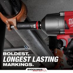 Milwaukee SHOCKWAVE 3/4 in. Drive Metric 6 Point Impact Socket Set (8-Piece)