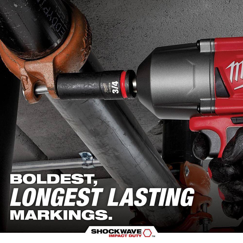 Milwaukee SHOCKWAVE 3/4 in. Drive Metric 6 Point Impact Socket Set (8-Piece)
