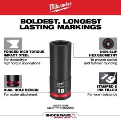 Milwaukee SHOCKWAVE 3/4 in. Drive Metric 6 Point Impact Socket Set (8-Piece)