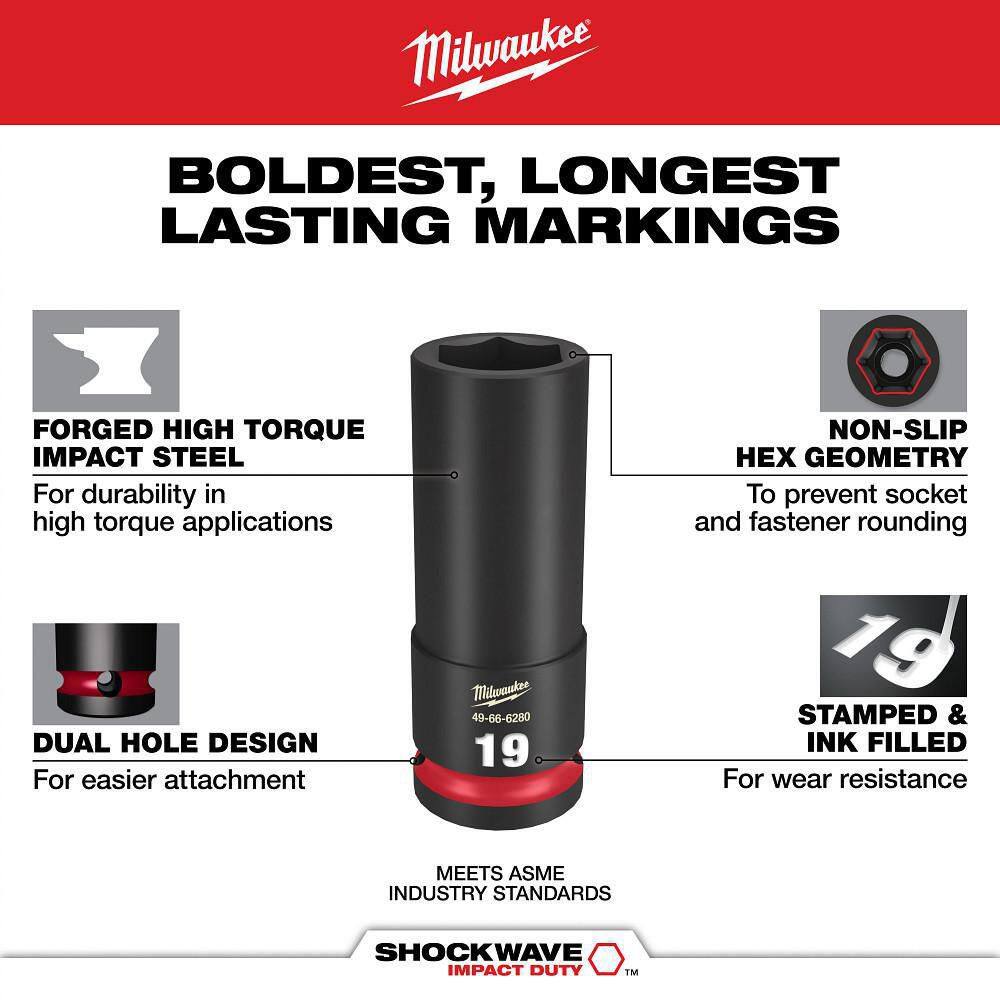 Milwaukee SHOCKWAVE 3/4 in. Drive Metric 6 Point Impact Socket Set (8-Piece)