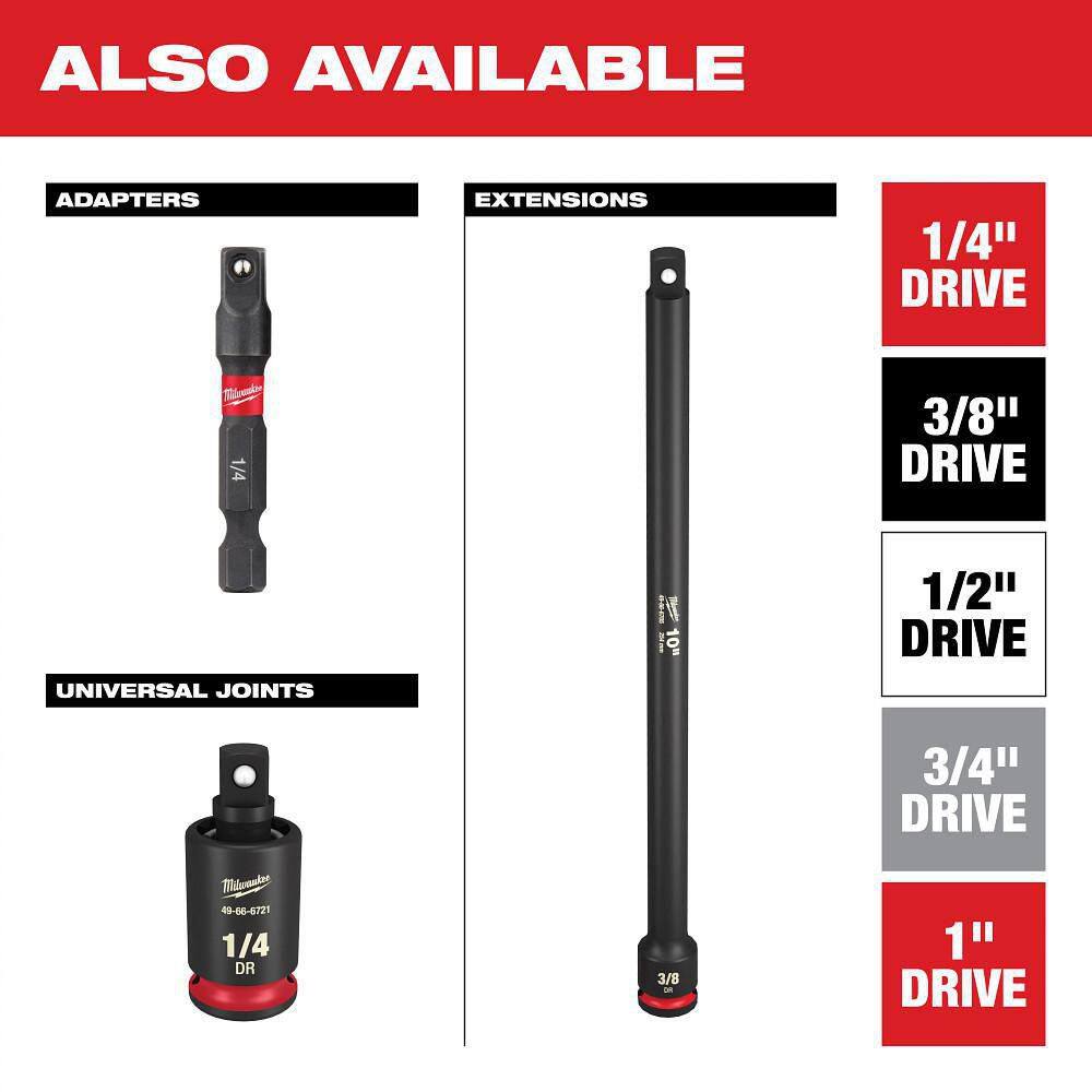 Milwaukee SHOCKWAVE 3/4 in. Drive Metric 6 Point Impact Socket Set (8-Piece)