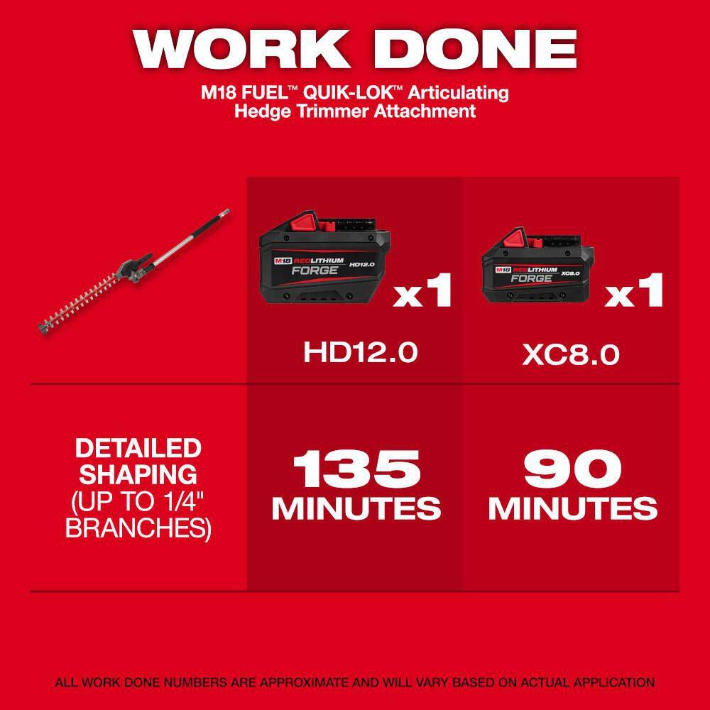 Milwaukee M18 FUEL 18V 16 in. Brushless Cordless QUIK-LOK String Trimmer/Blower Combo Kit w/ Hedge Trimmer & Extension Attachments
