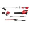 Milwaukee M18 FUEL 18V 16 in. Brushless Cordless QUIK-LOK String Trimmer/Blower Combo Kit w/ Hedge Trimmer & Extension Attachments