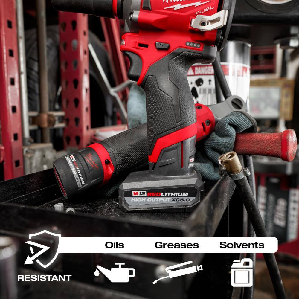 Milwaukee M12 FUEL 12-Volt Lithium-Ion Brushless Cordless 1/2 in. Drill Driver with High Output 5Ah Battery