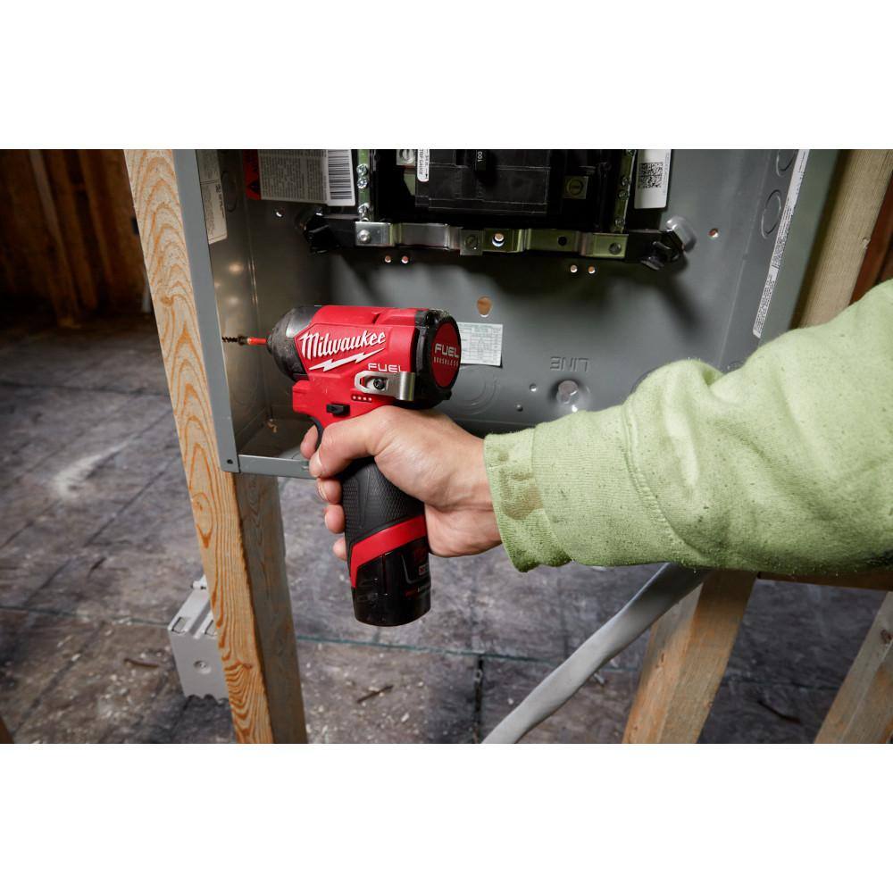 Milwaukee M12 FUEL 12-Volt Lithium-Ion Brushless Cordless 1/2 in. Drill Driver Kit with M12 LED Flood Light