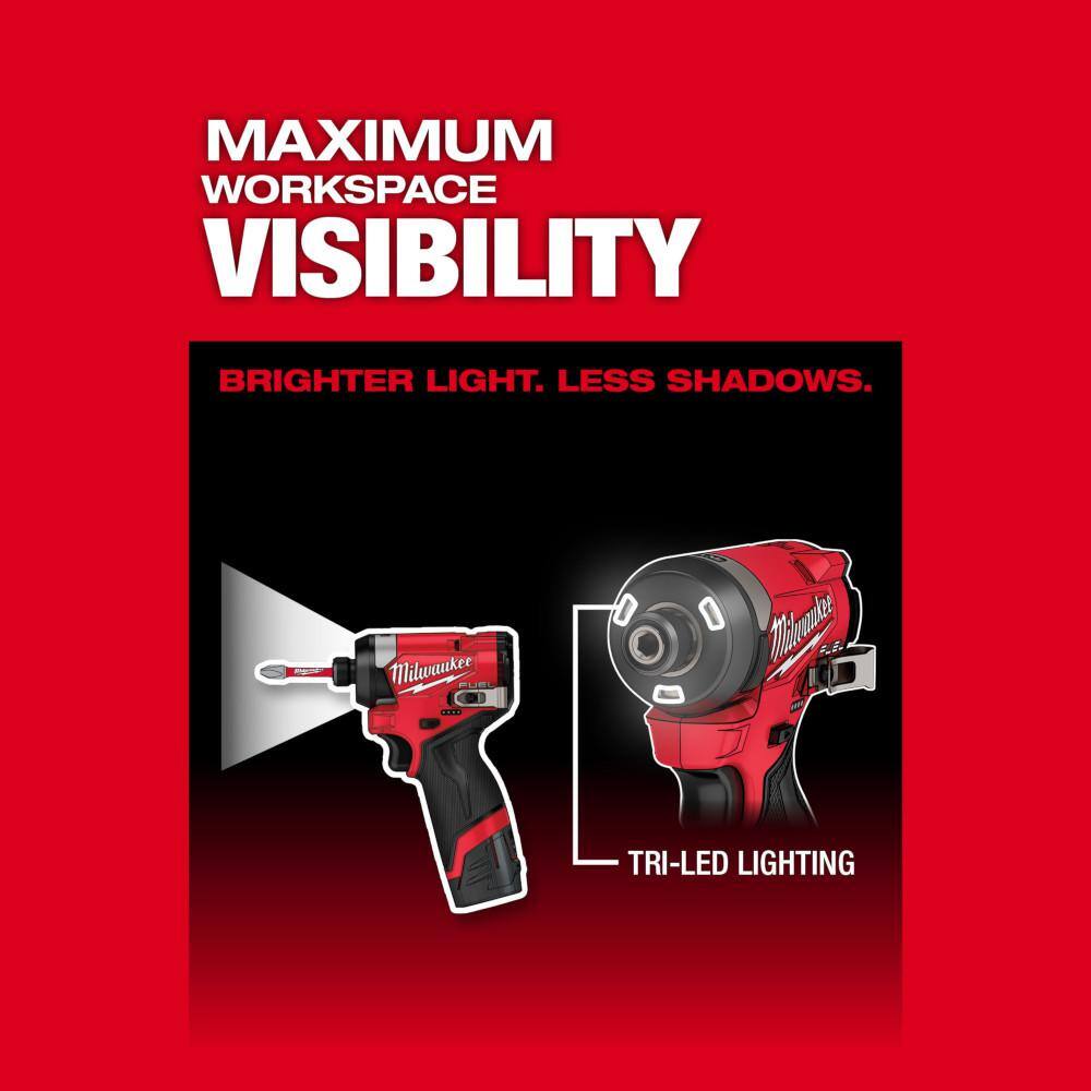 Milwaukee M12 FUEL 12-Volt Lithium-Ion Brushless Cordless 1/2 in. Drill Driver Kit with M12 LED Flood Light