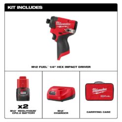 Milwaukee M12 FUEL 12-Volt Lithium-Ion Brushless Cordless 1/2 in. Drill Driver Kit with M12 LED Flood Light