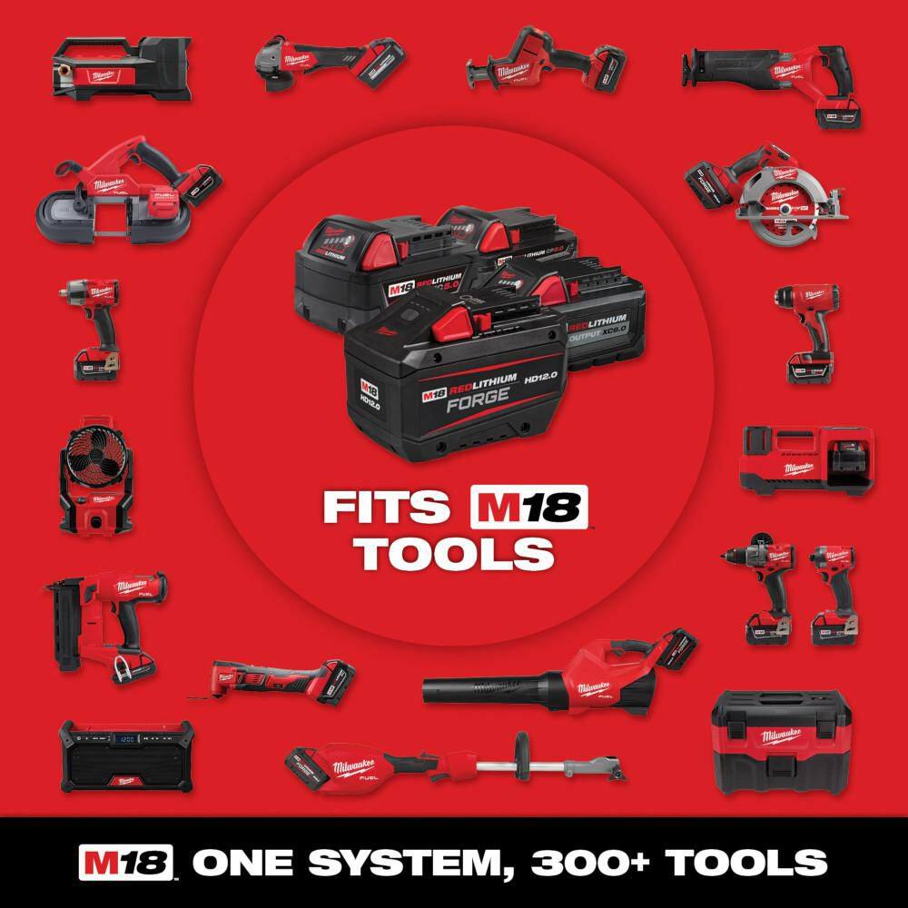 Milwaukee M18 18V Lithium-Ion REDLITHIUM FORGE HD 12.0 Ah Battery Pack w/M18 REDLITHIUM FORGE XC 8.0 Ah Battery Pack