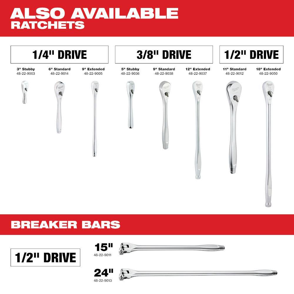 Milwaukee 1/2 in. Drive Metric Ratchet and Socket Mechanics Tool Set (28-Piece)