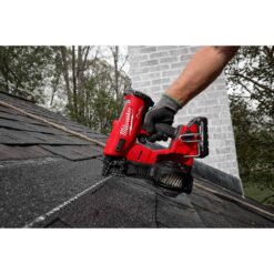 Milwaukee M18 FUEL 18-Volt Lithium-Ion Brushless Cordless Coil Roofing Nailer w/ M18 Rover LED Clamping Flood Light