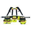 BUCKET BOSS Hi-Visibility 3-Bag Framer's Tool Belt with Suspenders Suspension Rig with 29-Pockets