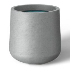 Sapcrete 17 in. Large Natural Gray(Enhanced Interior) Concrete Round Planter / Pot with Drainage Holes