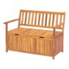 Outsunny 164.63 Gal. Natural Acacia Wood Deck Box with Seat