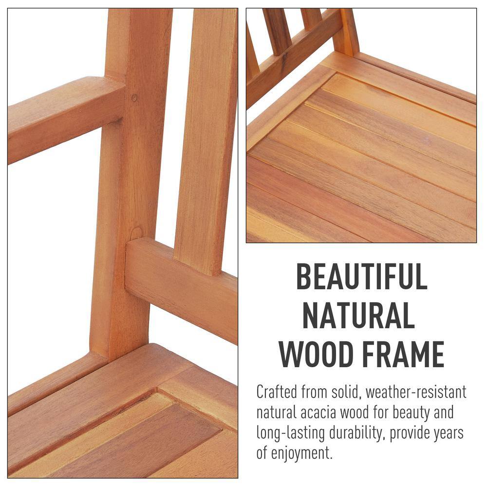 Outsunny 164.63 Gal. Natural Acacia Wood Deck Box with Seat