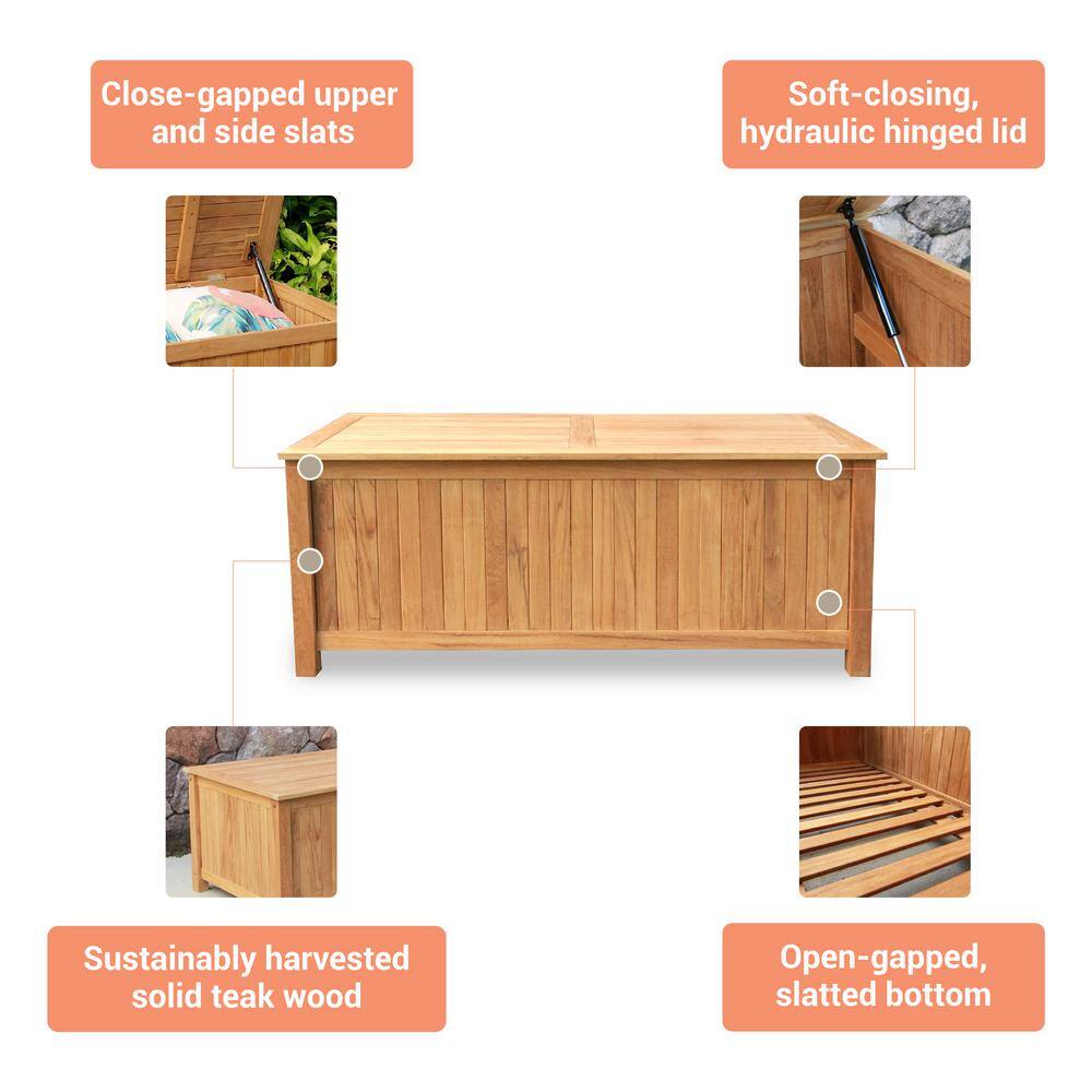 Cambridge Casual Cambridge Casual Heaton 48 Gal. Teak Wood Outdoor Storage Deck Box