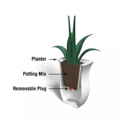 Mayne Valencia 36 in. x 16 in. x 22 in. Neptune Blue Long Polyethylene Planter