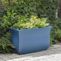 Mayne Valencia 36 in. x 16 in. x 22 in. Neptune Blue Long Polyethylene Planter
