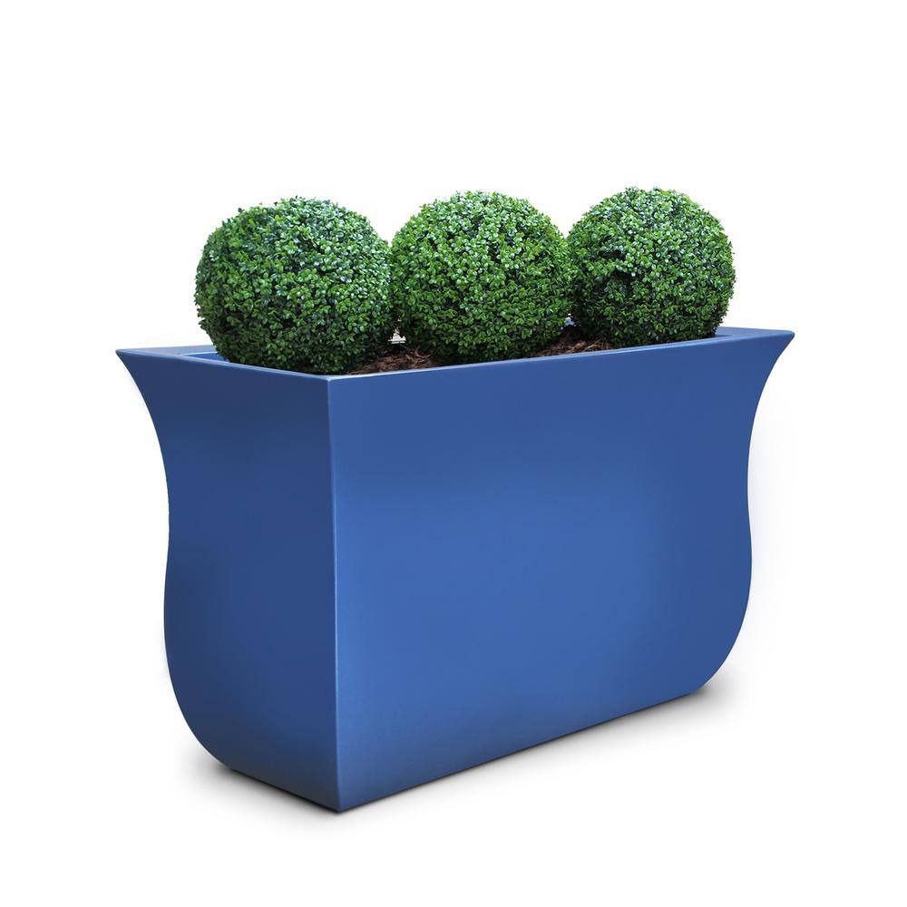 Mayne Valencia 36 in. x 16 in. x 22 in. Neptune Blue Long Polyethylene Planter