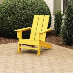 POLYWOOD Grant Park Lemon Modern Plastic Patio Outdoor Adirondack Chair