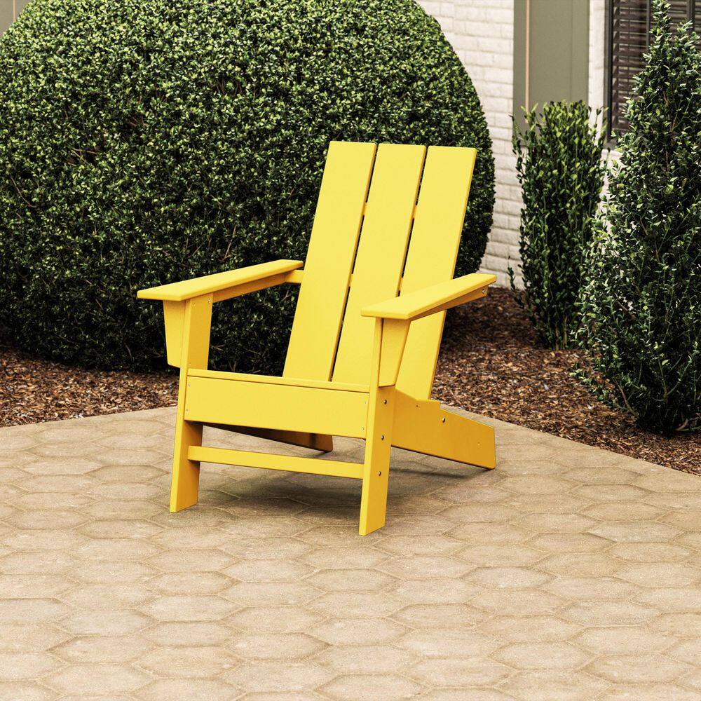 POLYWOOD Grant Park Lemon Modern Plastic Patio Outdoor Adirondack Chair