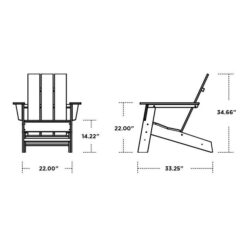 POLYWOOD Grant Park Lemon Modern Plastic Patio Outdoor Adirondack Chair