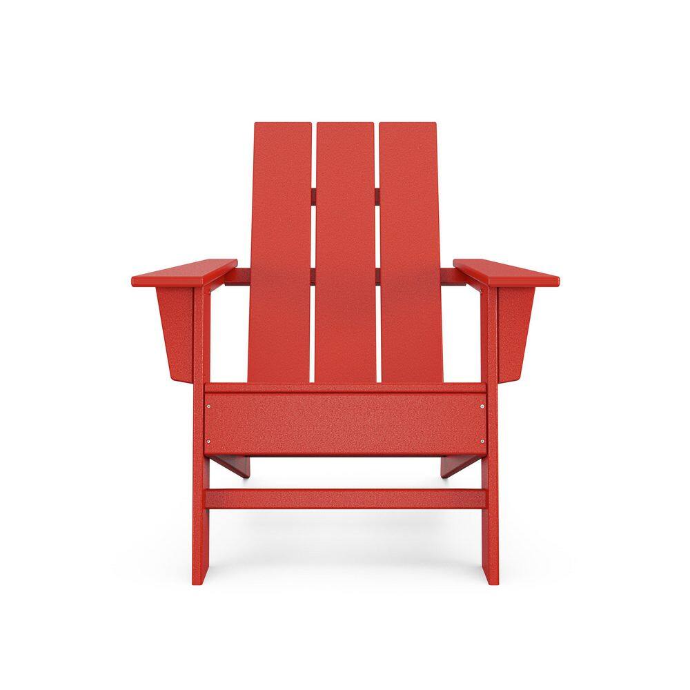 POLYWOOD Grant Park Sunset Red HDPE Plastic Modern Adirondack Outdoor Chair