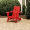 POLYWOOD Grant Park Sunset Red HDPE Plastic Modern Adirondack Outdoor Chair