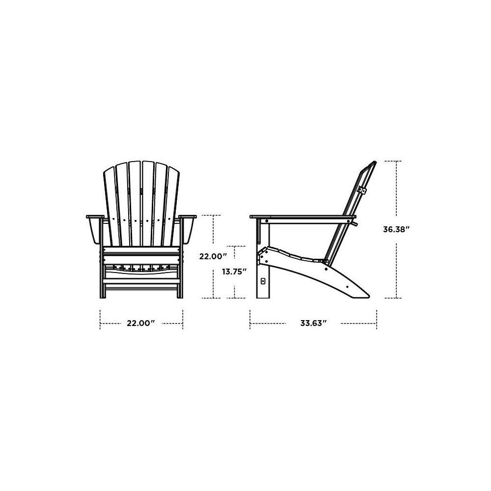 POLYWOOD Grant Park Traditional Curveback Sunset Red Plastic Outdoor Patio Adirondack Chair (Set of 1)
