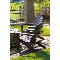 POLYWOOD South Beach Black Plastic Patio Adirondack Chair