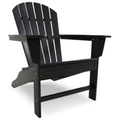POLYWOOD South Beach Black Plastic Patio Adirondack Chair