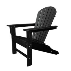 POLYWOOD South Beach Black Plastic Patio Adirondack Chair