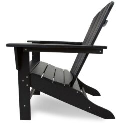 POLYWOOD South Beach Black Plastic Patio Adirondack Chair