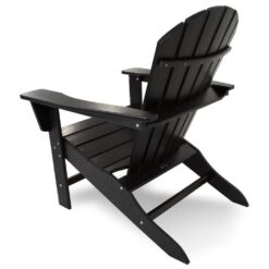 POLYWOOD South Beach Black Plastic Patio Adirondack Chair