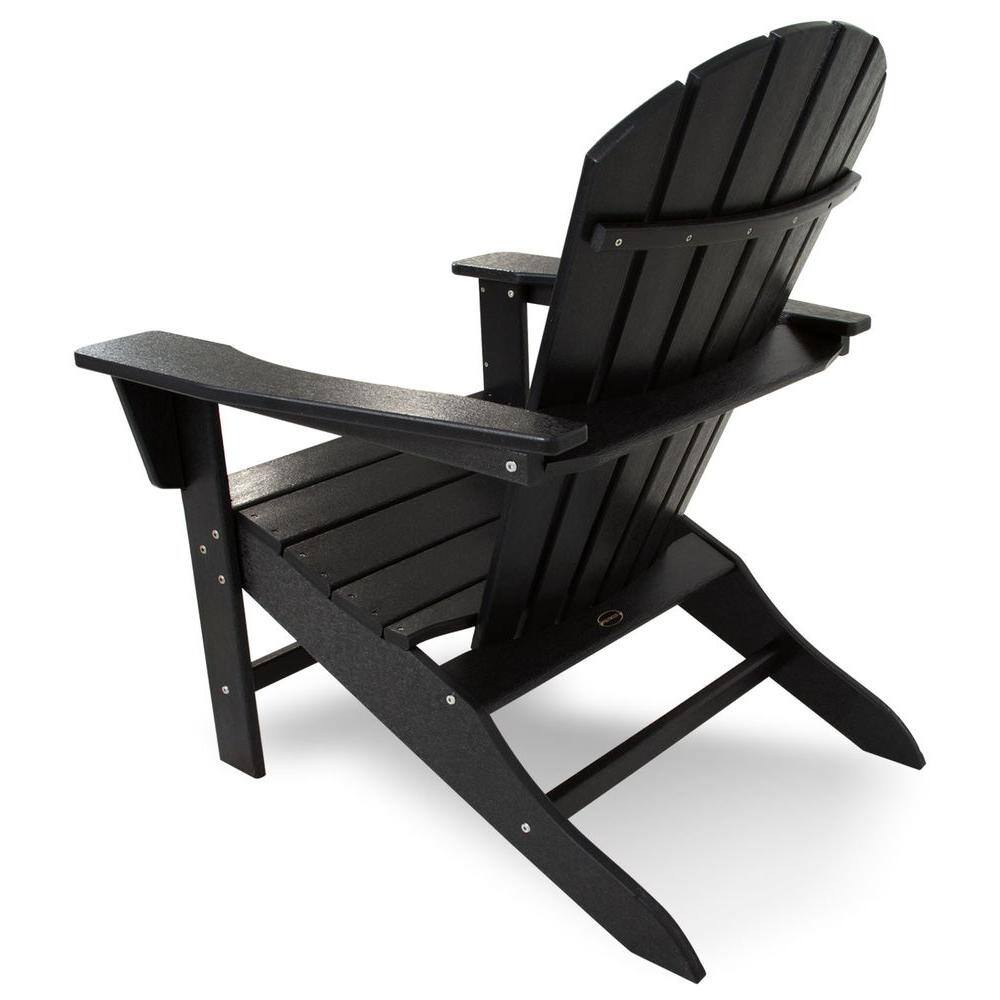 POLYWOOD South Beach Black Plastic Patio Adirondack Chair