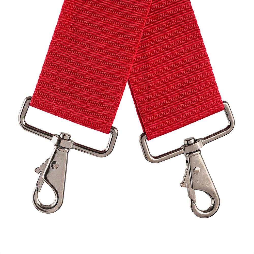 BUCKET BOSS 2-Bag Hybrid Suspension Rig Work Tool Belt with Suspenders in Red