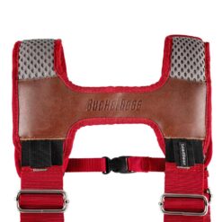 BUCKET BOSS 2-Bag Hybrid Suspension Rig Work Tool Belt with Suspenders in Red