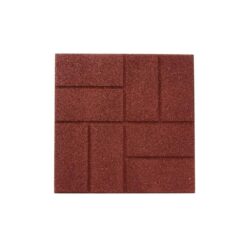 Vigoro 16 in. x 16 in. x 3/4 in. Red Dual-Sided Rubber Paver (60-Pack)