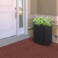 Vigoro 16 in. x 16 in. x 3/4 in. Red Dual-Sided Rubber Paver (60-Pack)
