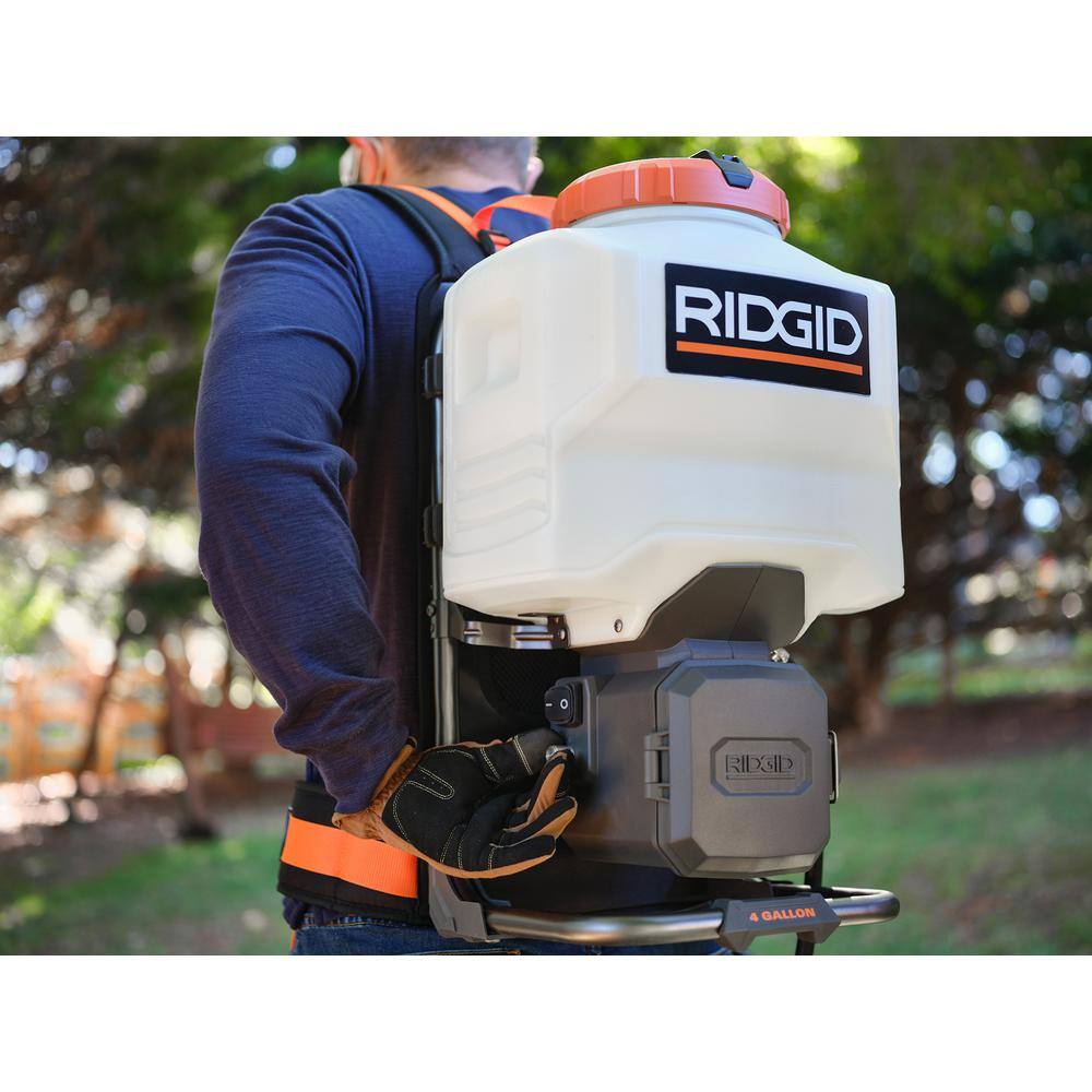RIDGID 18-Volt Cordless Battery 4 Gal. Backpack Chemical Sprayer (Tool Only)