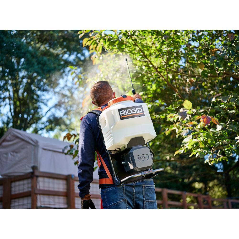 RIDGID 18-Volt Cordless Battery 4 Gal. Backpack Chemical Sprayer (Tool Only)