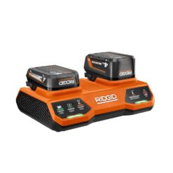 RIDGID 18V Dual Port Simultaneous Charger with (2) 2.0 Ah Batteries, (2) 4.0 Ah Batteries