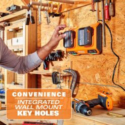 RIDGID 18V Dual Port Simultaneous Charger with (2) 2.0 Ah Batteries, (2) 4.0 Ah Batteries