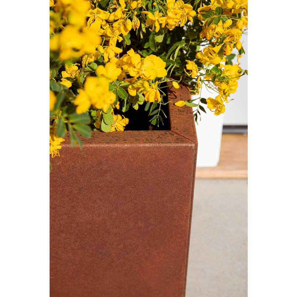 Veradek Rust Corten Cube Large Steel Metal Square Planter