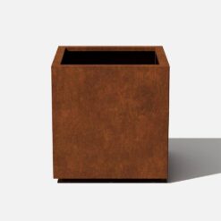Veradek Rust Corten Cube Large Steel Metal Square Planter